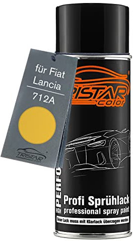 TRISTARcolor Peinture voiture Bombe de peinture pour Fiat/Lancia 712A Giallo Sole/Sole Yellow Peinture de base aérosol 400 ml