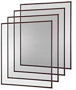empasa Insektenschutz Fliegengitter Fenster Alurahmen Basic | Farbe: braun, Größe: 120 x 140 cm, 4er SET