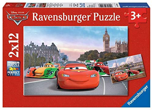Ravensburger Kinderpuzzle 07554 - Lightning McQueen und Seine Freunde - 2 x 12 Teile, Brown, 26 x 18 cm