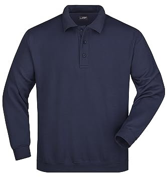 James & Nicholson Polo Sweatshirt - Klassischer Sweat mit gestricktem Polokragen | Farbe: Navy | Grösse: XL