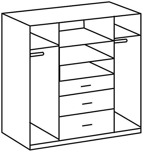 Wimex Kleiderschrank/ Drehtürenschrank Click, 4 Türen, 2 große, 1 kleine Schublade, (B/H/T) 180 x 199 x 58 cm, Eiche Sägerau