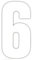 Pack of 3 Wheelie Bin House Numbers - White Number 6