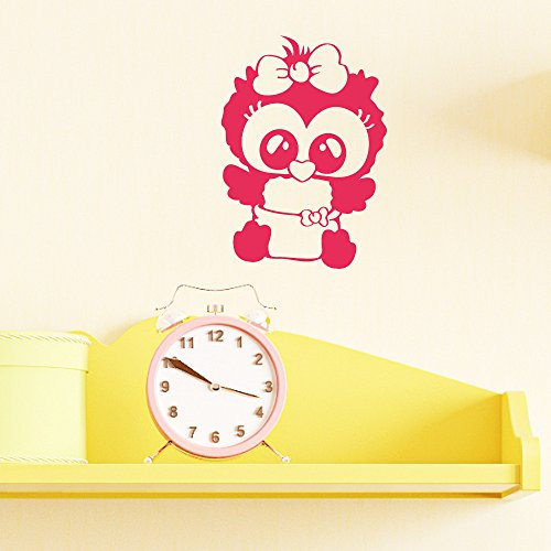 Wandtattoo Loft „Baby Mädchen Eule“ 12 x 8 cm/Aufkleber / 54 Farben zur Auswahl/Gold /