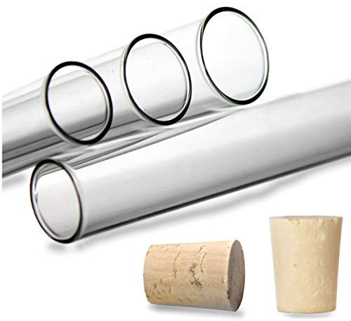 Tuuters 100 Glas Reagenzgläser mit Korken Verschluss Naturkorken, kleine Gewürzgläser (180 x Ø 18mm)