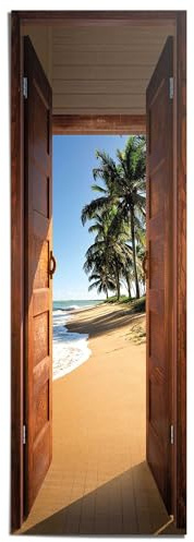 REINDERS Poster, Tür zum Strand, Hobbyraum, Bilder, Wanddeko, Room Decor, Bilderdruckpapier, Braun, 158 x 53