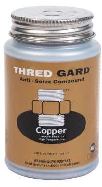 Gasoila Thred Gard Copper-Based Anti-Seize & Lubricating Compound with Brush Applicator, 1/4 lb – High-Temperature Resistant Up to 1000°F, Non-Dripping, Non-Hardening Formula for Nuts, Bolts, Valves