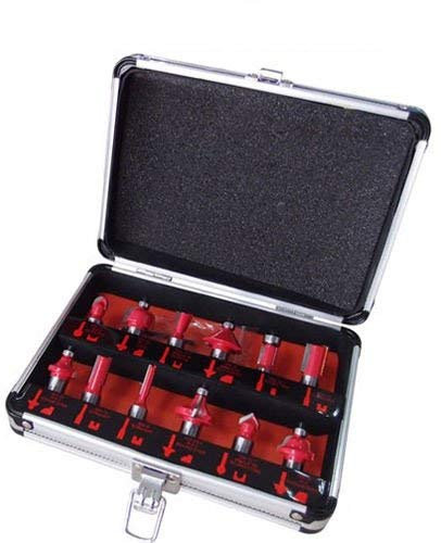 Excel 1/2in Shank TCT Router Cutter Bit 12 Piece Set