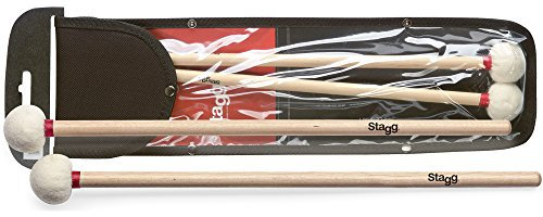 Stagg 19038 Paukenschlägel/Timpani Mallets (1-Paar, Ahornstiel mit 35mm Filzkopf, Länge: 380mm)