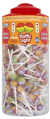 Vidal Lotta Lollies Traffic Light (Pack of 1, Total 150 Pieces)