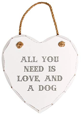 Sass & Belle All You Need is Love & a Dog Heart Plaque