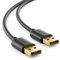 deleyCON 3,0m USB 2.0 Cable de Alta Velocidad Cable de Datos - USB A Macho a USB A Macho - Transferencia de Datos Rápida y Segura Conector USB Estable a Medida Retrocompatible Negro