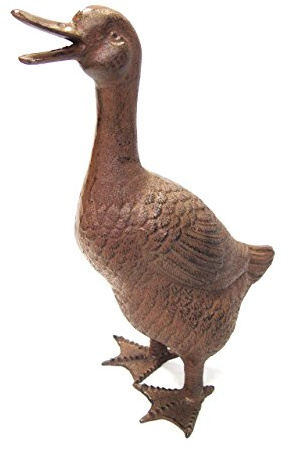Decoratie Deko-Figur Gußeisen Höhe ca. 38,5 cm Bronze Landhaus Ente für Haus und Garten