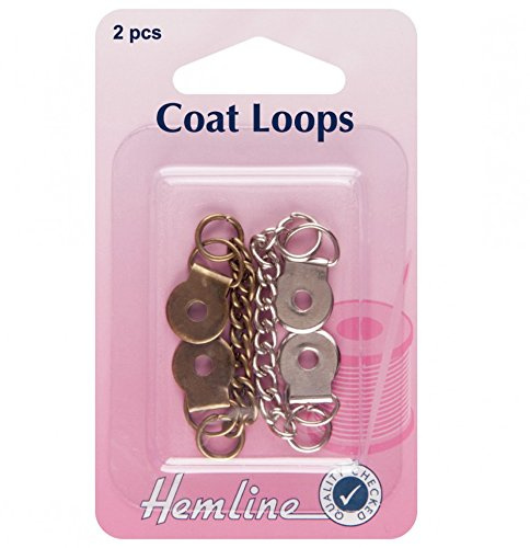 Hemline Metallschlaufen für Mäntel und Jacken, silberfarben und bronzefarben, 2 Stück