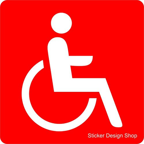 Sticker Design Shop Behinderten Rollstuhl Magnetschild Automagnet Auto Aufkleber Magnet Schild Rot 20 cm