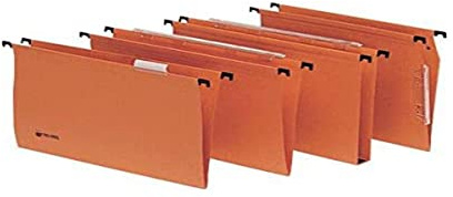 Rexel Signaletic Cartelle Sospese per cassetto con fondo a V, Interasse 33 cm, Arancione, Confezione da 25 pz, 10400