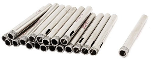 Sourcingmap 20 Pcs 6mm Dia Diamond Coated Drill Bit Marble Tile Glass Hole Saw