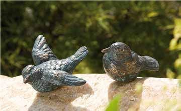 Rottenecker Bronzefigur, Skulpturen, Vogel Flügel offen 4 cm hoch