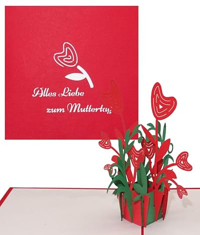 Cologne Cards 3D Muttertagskarte Alles Liebe zum Muttertag Grußkarte, Geschenkverpackung & Gutschein
