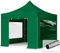 TOOLPORT Faltzelt Faltpavillon Pavillon 3x3m - mit 4 Seitenteilen (Panoramafenster) Premium Dach Partyzelt dunkelgrün