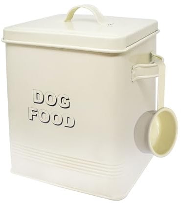 Enamel Cream Storage Tin - Home Sweet, Kitchen Food Storage Containers With Lids & Carry Handles | Ideal For Home & Kitchen, Organiser | Strong, Durable & Long Lasting (DOG)