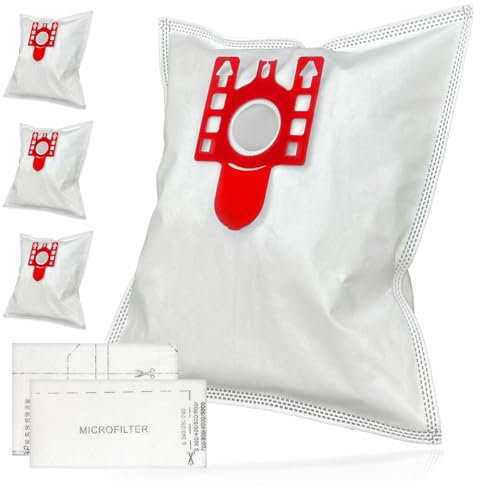 SPARES2GO Large Bags for Miele FJM S510 S511 S512 S571 S5211 Vacuum Cleaners (Pack of 4 + Air Filters)