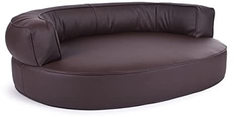 Mypado Hundebett, Hundesofa Atlanta Kunstleder BRAUN wasserabweisend, Feels Like Heaven | Gr. XL | Füllung Visco-Schaumstoff