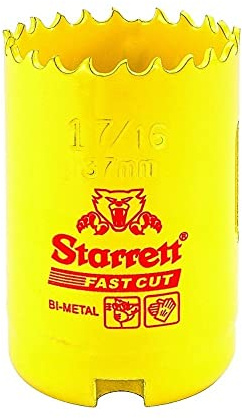 Starrett Fast Cut Straight Pitch Hole Saw, 1-7/16 Dia, 1-5/8 Depth