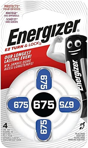 Energizer batterie de l'aide auditive d'origine Zinc-Air 675 (1.4V, 4-pack)