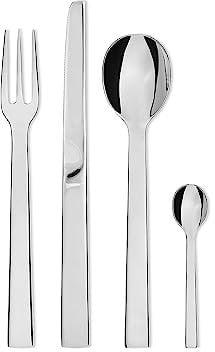 Alessi Santiago DC05S24 - Design Besteck-set aus Edelstahl, poliert, 24-teilig, Silber