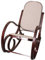 Mendler Schaukelstuhl M41, Schwingsessel Fernsehsessel, Massiv-Holz - Walnuss-Optik, Stoff/Textil beige