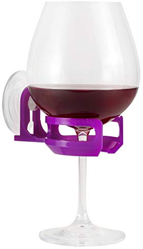 Tragbarer Getränkehalter für die Dusche von SipCaddy, für Bier & Wein, mit Saugnäpfen violett