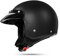 ATO Moto Classic Kunstleder Jethelm in Schwarz matt - extrem leicht - aktuelle Sicherheitsnorm ECE 2205 - Größe: M 57-58cm