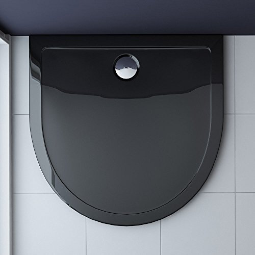 Mai & Mai Plato de ducha Lucia/Faro en color negro, 90x90x4 cm forma: semicírculo