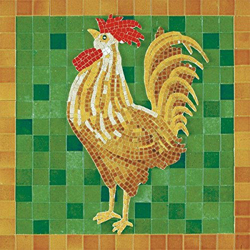 Keramik-Mosaik emailliert - Hahn