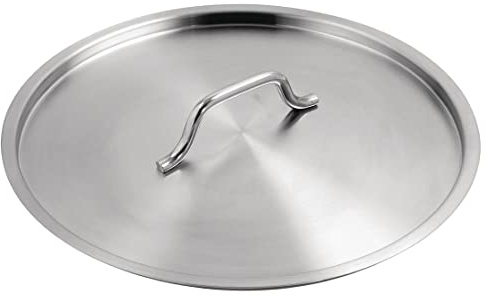 Vogue Heavy Duty Stainless Steel Saucepan and Stock Pot Lid, 360mm, 360 mm | Recessed design traps heat and moisture to speed up cooking, with an oven-safe build and a central handle for safe lifting.