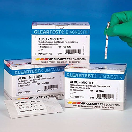 CLEARTEST 3381712 Microalbumin Test, einzeln eingesiegelt (30-er Pack)