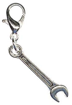 Miniblings Schraubenschlüssel Maulschlüssel Charm Werkzeug Handwerken DIY - Handmade Modeschmuck I Kettenanhänger versilbert - Bettelanhänger Bettelarmband - Anhänger für Armband
