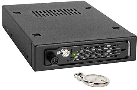 ICY DOCK Rugged Full Metal 2.5” SATA/SAS HDD & SSD Mobile Rack for External 3.5 Drive Bay with Key Lock & Thumb Screw Design | ToughArmor MB491SKL-B