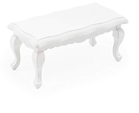 Odoria 1/12 Miniatur Tisch Couchtisch Puppenhaus Möbel Zubehör, Weiß