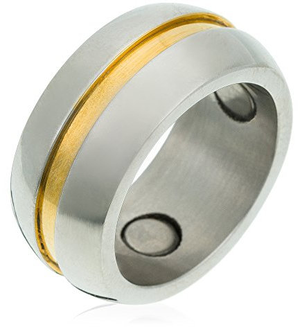 Orphelia Unisex Stainless Steel Ring Bicolor 18 Karat Vergoldet Gr.57 RSG-039/57