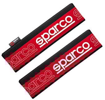 Sparco Set di 2 Cuscinetti per Cintura New SPC Nero/Rosso Universale