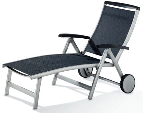 Sieger 957/A Klapprollliege Royal, Aluminium und Textilux-Gewebe, graphit-grau