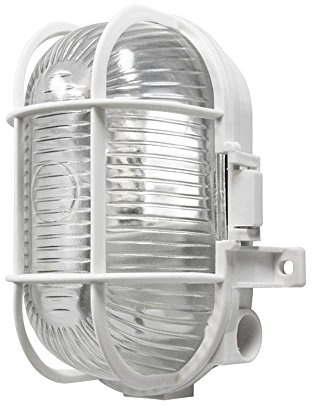 Powermaster S5880 Oval Caged Bulkhead Light, 60 W, White
