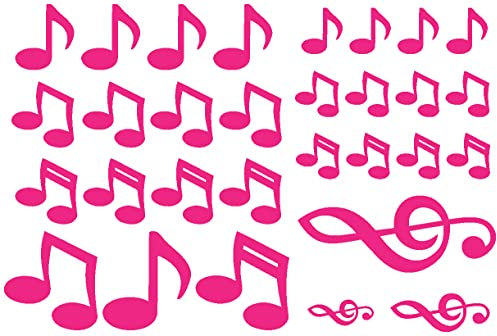 Samunshi® Wandtattoo Musik Creativ-Set 30-teilig 75x52cm pink