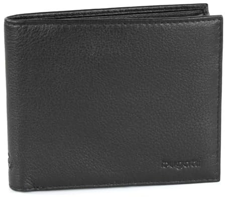 bugatti Sempre Geldbörse Herren Leder 4CC – Portemonnaie Herren Querformat Schwarz – Geldbeutel Portmonee Wallet Brieftasche Männer Portmonaise