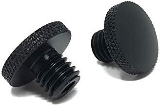 Paar Aluminium Motorrad Spiegel Blindstopfen - Schwarz, Schwarz, 8mm: 1 x clockwise 1 x anticlockwise