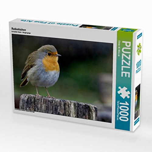 CALVENDO Puzzle Rotkehlchen | 1000 Teile Lege-Größe 64 x 48 cm Foto-Puzzle für glückliche Stunden