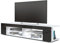 Vladon Lowboard Movie, TV-Kommode mit 4 offenen Fächern und Zierleisten, Weiß matt/Schwarz Hochglanz, inkl. LED Beleuchtung weiß (134 x 29 x 39 cm)