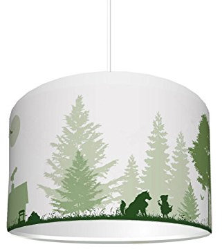 Kinderzimmer Lampenschirm Märchenwelt KL59 | kinderleicht eine grüne Märchen-Lampe erstellen | als Steh- oder Hängeleuchte/Deckenlampe | perfekt für Jungen und Mädchen | STIKKIPIX