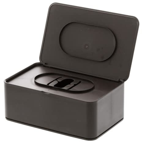 YAMAZAKI Home Wet Tissue Case-Wipe Dispenser Storage Box Container, ABS Resin, Brown, One Size